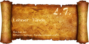 Lehner Tünde névjegykártya